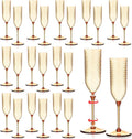 Remerry 48 Pack Detachable Plastic Champagne Flutes 5.5 oz Champagne Glasses Wedding Toasting Crystal Glasses Reusable Unbreakable Party Wine Cups for Wedding New Years Eve Party Supplies
