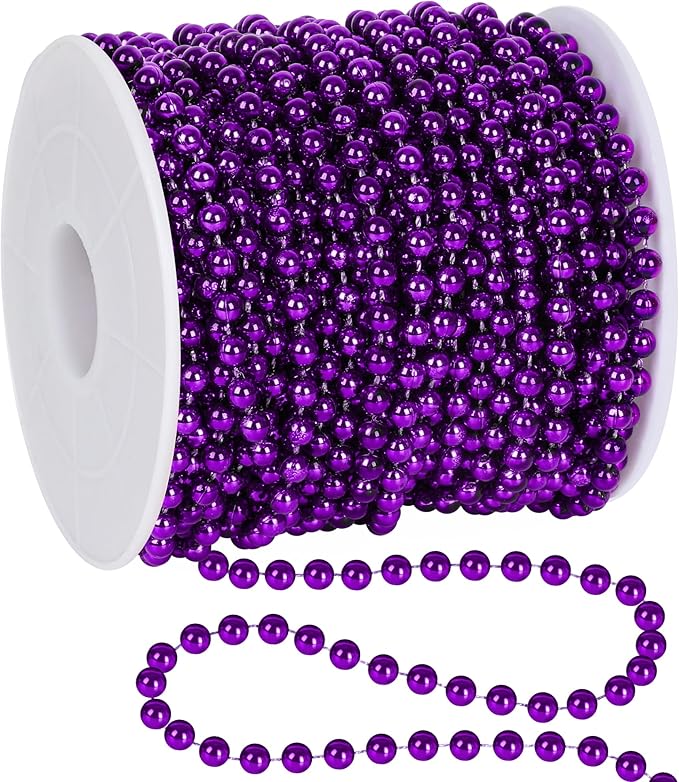 100 Feet Purple Christmas Decorations for Tree, Artificial Garland for Christmas Tree, Christmas Beads Garland for Xmas Tree Decorations Home Fireplace Balcony Party DIY Decor