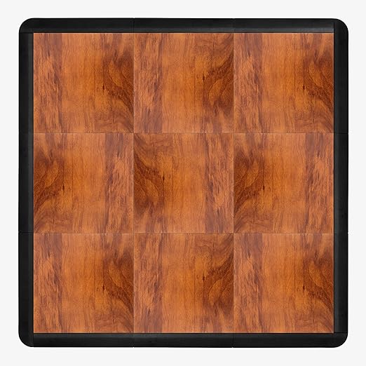 IncStores 3/8" Thick Dark Maple Dance Floor Tiles - 12"x12" Snap Together Printed Vinyl for Practice & Performance - 1 Tile Pack