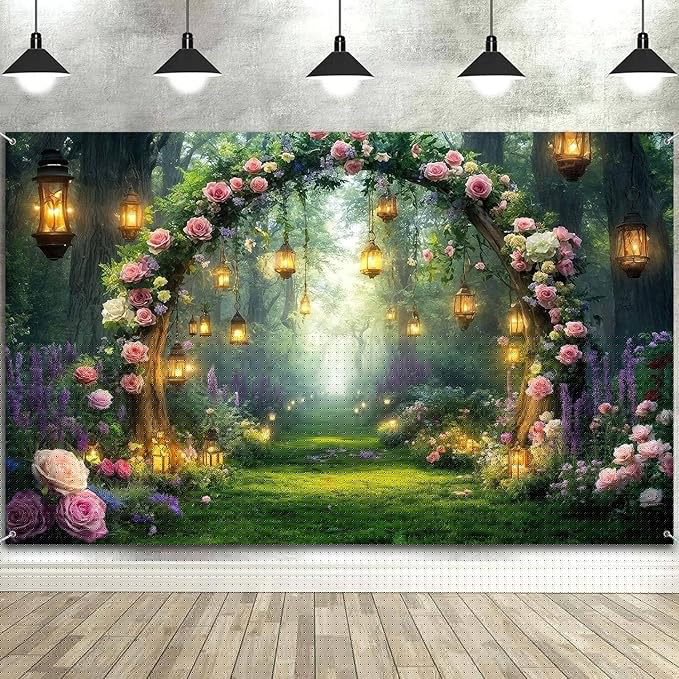 6x4ft Purple Flower Wedding Photography Backdrop Lavender Floral Wedding Bridal Photography Backdrop Anniversary Birthday Baby Shower Girl Party Banner Photo Booth Props Background Wall Decor