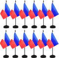 12 Pack Miniature Office Flags, Small Philippine Desktop Flags with 12" Black Pole and Base, Offices, Classroom, Home, Festival Decoration