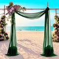 MDS Halloween Chiffon Draping Fabric - 1 Panel, 30" Wide x 75ft Long - Sheer Spooky Arbor & Canopy Drapery for Haunted House Backdrops, Party Ceilings, DIY Costumes & Themed Events - Hunter Green