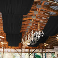 6 Panels Black Ceiling Drapes for Wedding, 5ftx10ft Ceiling Drapes Cheesecloth Sheer Fabric Curtain Wedding Arch Draping Fabric Romantic Ceilings Decorations for Weddings Party Ceremony Stage