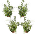 Ling's moment 17.5" Tall Free-Standing Artificial Flowers Arrangements 4 pcs Wedding Aisle Runner Chair Decorations White & Green Centerpieces for Ceremony Reception Rose Floral Party Outdoor