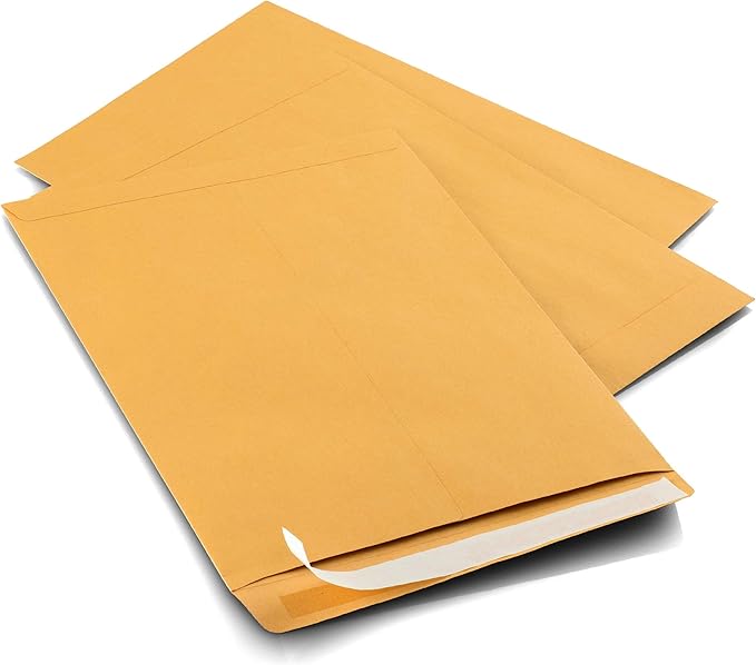 Aimoh 500 10x13 Self-Seal Brown Kraft Catalog Envelopes - 28lb, Ultra Strong Quick-Seal, 10 x 13 inch - 1 Case - 5 Packs - 500 Envelopes (39300-Case)