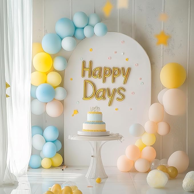 Metal Arch Backdrop Stand and Cover Set, 8FT, 6.6FT Party Backdrop, Easy to Assemble, Backdrop Stand for Parties, Birthday, Baby Shower
