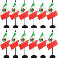 12 Pack Mexico Desk Flags, Mexican Desktop Flag, Small Miniature Office Flags with 12" Black Pole and Black Base, Offices, Classroom, Home, Festival Decoration (Mexico)
