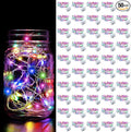 Aogist 50 Pack Fairy Lights 3 Modes 7ft 20 LED Waterproof,Battery Operated Silver Wire Firefly Starry Moon Mini String Lights for Mason Jars Christmas DIY Crafts Wedding Party Bedroom,Multicolor