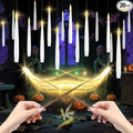 Floating Candles with Wand, 20 Pack Halloween Battery Operated LED Hanging Candles Electric Floating Candle for Halloween Party Decor Christmas 10.8in
