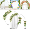 VERDEVISTA Convertible 6.5 FT Round Backdrop Stand - Heavy Duty Balloon Arch Stand with 2 Waterbags - Multiuse Photo Backdrop Arch, White Circle Ring Balloon Arch Frame for Wedding Baby Shower & More