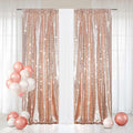 Eternal Beauty Rose Gold Sequin Backdrop Curtains, Valentine's Day Shimmer Back Drop 2Panels-2FTx8FT for Christmas, Party, Birthday, Photography, Wedding, Baby Shower Event Decoration