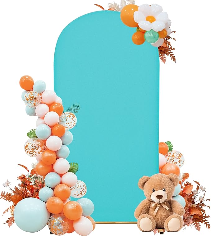 Wedding Arch Cover 5FT Arch Backdrop Cover Spandex Fitted Arch Cover for Round Top Chiara Backdrop Stand Covers for Wedding Birthday Party Baby Shower Banquet Ceremony Decoration