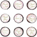 36PCS Edible Cherry Blossoms Thank You Cupcake Toppers Pink Edible Cherry Flowers Cake Decor Wafer Paper Thank You Cupcake Topper for Flowers Theme Baby Shower Birthday Party Decor Supplies