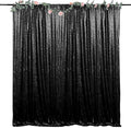 Black Sequin Backdrop Curtains 8FTx8FT 1 Panel Sparkly Background Drapes Photography for Halloween Party Birthday Wedding Decor