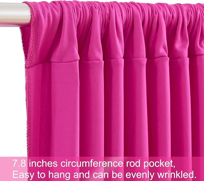 20ft x 12ft Hot Pink Backdrop Curtains Wrinkle Free Backdrop Curtain for Wedding Parties Pink Fabric Backdrops Drapes Back Drop Cloth Bridal Shower Stage Curtains Wedding Decorations for Reception