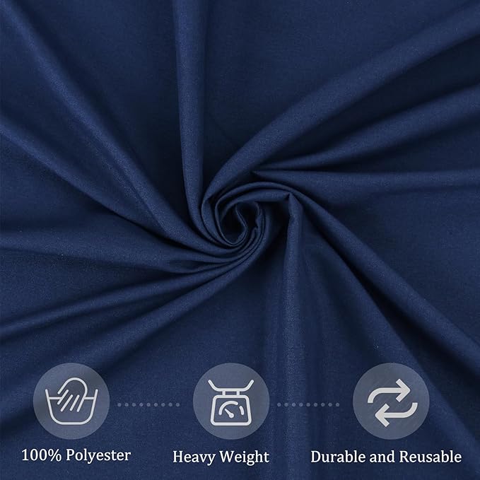 8 Pack Premium Round Tablecloth 120 Inch Round Table Covers Washable Polyester Fabric Round Table Clothes for Wedding Party Reception Banquet Buffet Restaurant (Navy Blue, 120 Inch)
