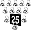 New Star Foodservice 23367 Split-Ring Style, Place Card/Table Number Holder, 2.5 x 2.33 Inch, Silver, Set of 12