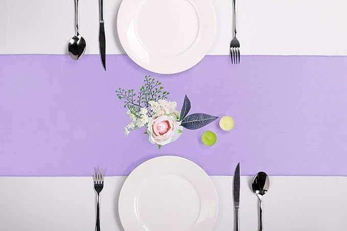15-Pack Satin Table Runner Lavender 12 x 108 inches Long, Table Runners for Wedding, Birthday Parties, Banquets Decorations（15 Pack, 12x108 Inch, Lavender）