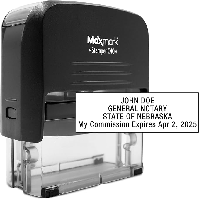 MaxMark Notary Stamp for State of Nebraska- Self Inking Stamp
