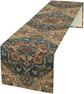 Boho Bohemia Style Table Runner, Country Rustic Farmhouse Vintahe Colorful Geometry Print Table Runner for Home Kitchen Dinner Party Holiday Decor, 13x90inch