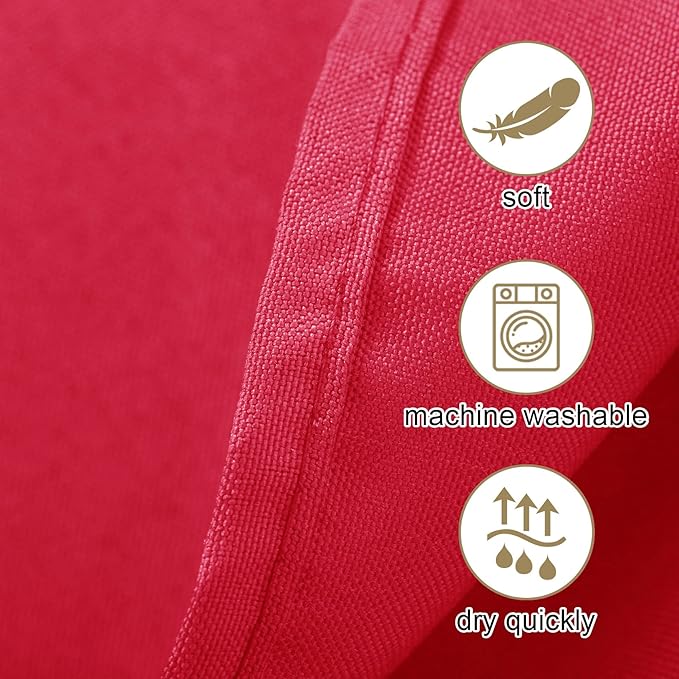 Ascoza 2pack 90x156 Inch Red Rectangular Tablecloth 8 Feet Table Cloth in Polyester Fabric for Wedding/Banquet/Restaurant/Parties