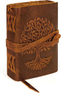 LUXEORIA Tree Of Life Leather Journal for Women and Men, Handcrafted Leather Journal for Writing Womens, Sketchbook, Travel Diary with Unlined Deckle Paper, Tan 5x7