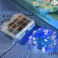 2 Pack 65.6 Ft. Battery Operated Outdoor String Lights with Remote & Timer, LED Blue Fairy Lights, Waterproof Twinkle Lights for Bedroom, Dorm, Mason Jar, Wedding, Party, Christmas