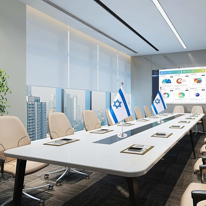 ZXvZYT 2 Pack Israel flag Israeli Table Flag Small Mini Israeli Desk Flags With Stand Base,International Festival Events Celebration Decorate,Home office Decorations
