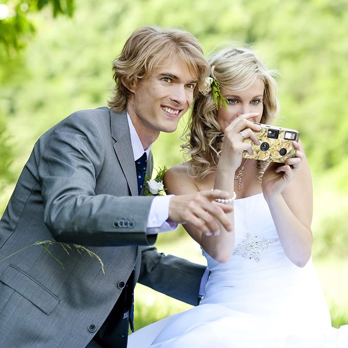 3 Packs Disposable Camera for Wedding 34mm One Time Use Camera Single Use Film Camera with Flash for Wedding, Anniversary, Travel, Camp, Party Supply