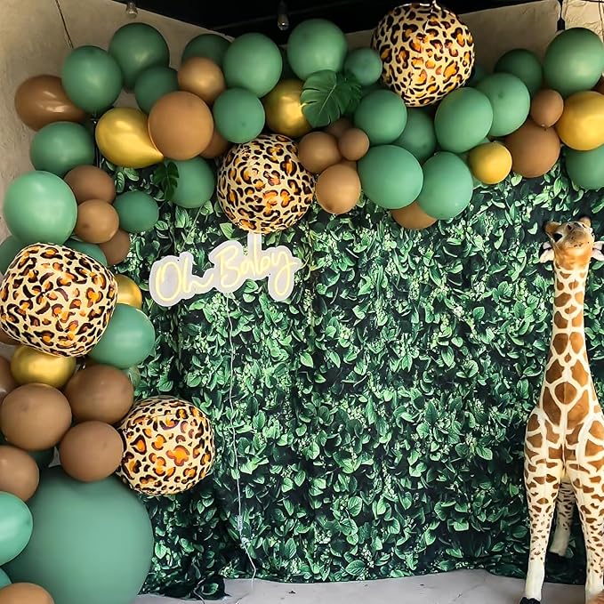 6Pcs Gold Cheetah Print Foil Balloons, 22inch 4D Leopard Theme Balloons, Large Round Ball Animal Foil Balloon for Cheetah Zoo Themed Wild Jungle Birthday Party Backdrop Decorations