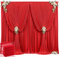 20ft x 12ft Red Backdrop Curtains Wrinkle Free Backdrop Curtain for Wedding Parties Red Fabric Backdrops Drapes Back Drop Cloth Bridal Shower Stage Curtains Wedding Decorations for Reception