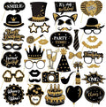 Birthday Photo Booth Props Kit - 38Pcs Funny Pose Signs, Selfie Photobooth Decor for Birthday Party, Men Women