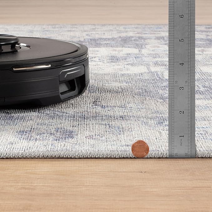 Bloom Rugs Washable Non-Slip 3' x 5' Rug - Blue/Sand Traditional Medallion Area Rug for Living Room, Bedroom, Dining Room, and Kitchen - Exact Size: 3' x 5'
