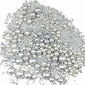 Edible Pearl Sugar Sprinkles Silver Candy Mixing Size Baking Edible Cake Decorations Cupcake Toppers Cookie Decorating Celebrations Wedding Valentines Easter Halloween Christmas Supplies 120g/ 4.23oz