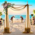 MDS Halloween Chiffon Draping Fabric - 1 Panel, 30" Wide x 50ft Long - Sheer Spooky Arbor & Canopy Drapery for Haunted House Backdrops, Party Ceilings, DIY Costumes & Themed Events - Mocha
