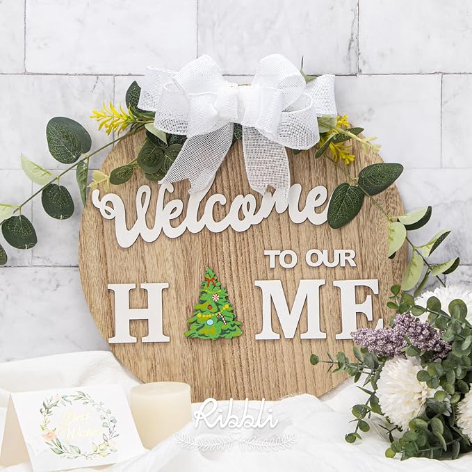 Ribbli White Burlap Wired Ribbon, 1-1/2” Inch x Continuous 20 Yard, White Wired Ribbon for Wreaths,Big Bows,Tree Decoration,Outdoor Decoration