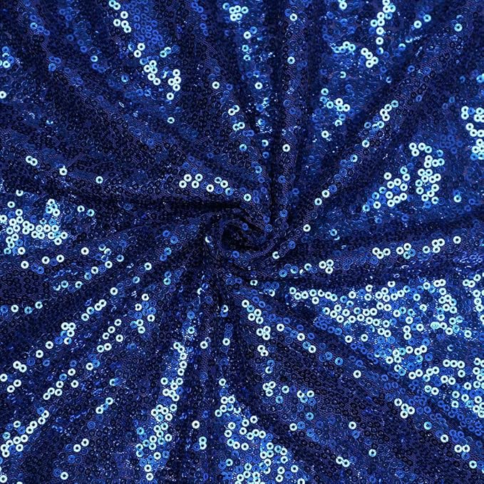 Eternal Beauty Navy Blue Sequin Backdrop Curtains, Shimmer Back Drop 4Panels-2FTx8FT for Independence Day Christmas, Party, Birthday, Photography, Wedding, Baby Shower Event Decoration