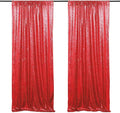 Red Sequin Backdrop Curtain 2FTX8FT 2 Panels Sparkly Backdrop Drapes Polyester Photo for Wedding Christmas Party Decorations
