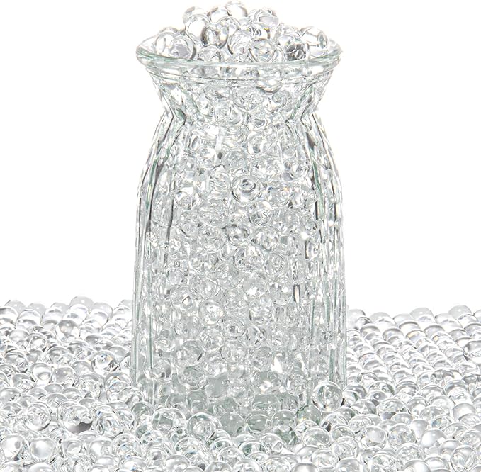 ZTML MS 60,000 Pieces Clear Water Gel Jelly Beads Clear Water Beads, Vase Fillers for Centerpieces, Floating Candle Making, Christmas New Year Decoration Floral Arrangement (Transparent)