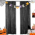 Hahuho Black Sequin Backdrop Curtain, 2PCS 2FTx8FT Glitter Backdrop Curtain for Parties, Christmas, Wedding, Party Decoration（2 Panels, 2FT x 8FT, Black