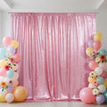 SquarePie Sequin Backdrop Curtain Not See Through Thick Glitter Background for Party 10FT x 10FT Fuchsia Pink