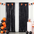 Eternal Beauty Black Sequin Backdrop Curtains, Halloween Shimmer Back Drop 2Panels-2FTx8FT for Christmas, Party, Birthday, Photography, Wedding, Baby Shower Event Decoration