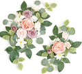 WEIERYUE(Pack of 2 Artificial Flowers Decorations,Artificial Arch Backdrop Garlandfor Ceremony Party Reception Entrance Welcome Easel Door Floral Decor Wall Home Entryway Outdoor(Bean Paste Powder)