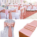 50 PCS Satin Chair Sashes Bows Decorative Universal Chair Cover Chair Ribbon Ties Back Sash for Wedding Birthday Party Ceremony Reception Banquet Event Restaurant Kitchen Decor(7x108 inch,Rose Gold)