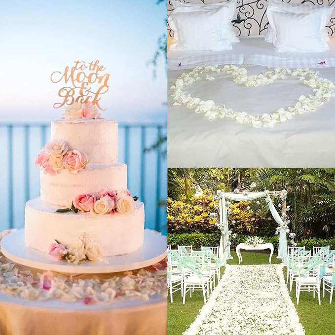 Ouddy Decor 5000 Pcs Rose Petals Artificial Flower for Valentine's Wedding Decor Romantic Night Event Anniversary Shower Engagement Party Home Decorations, Ivory