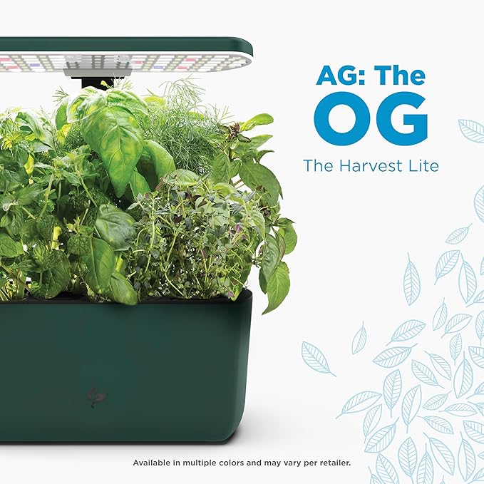 AeroGarden Harvest Lite, Indoor Garden Hydroponic System with LED Grow Light, Holds up to 6 AeroGarden Pods, Green