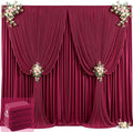 20ft x 12ft Burgundy Backdrop Curtains Wrinkle Free Backdrop Curtain for Wedding Parties Maroon Fabric Backdrops Drapes Back Drop Cloth Bridal Shower Stage Curtains Wedding Decorations for Reception