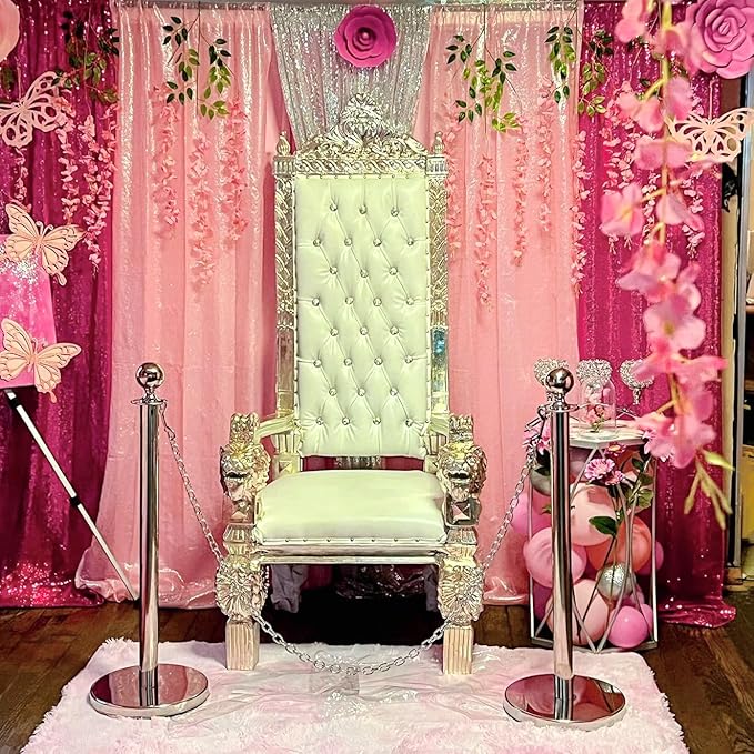 Hot Pink Sequin Backdrop Curtains 4FTx8FT 2 Panels Fuchsia Sparkle Backgound Drapes Glitter Metal Backdrop Curtain for Weddings Showers Photophy Parties Birthday