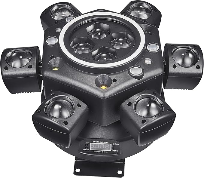 Moving Head Dj Lights for Parties, Stage Light 6-in-1 LED RGBW 6 Arms DJ Lights for Parties Support DMX-512 & Sound Activated, Stage Light for Party Disco KTV Wedding Club