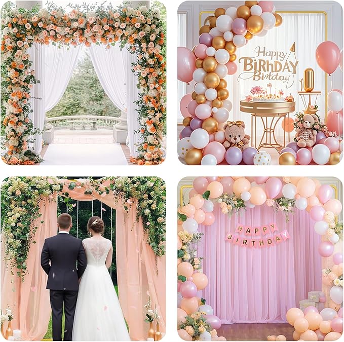 Gold Wedding Arch Backdrop Stand, 6.6FT x 6.6FT Square Arch Stand Gold Metal Balloon Arch Stand for Ceremony Party Birthday Party